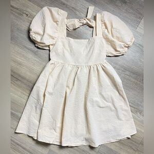 MABLE | Cream Puff Sleeve Babydoll Dress Size Small